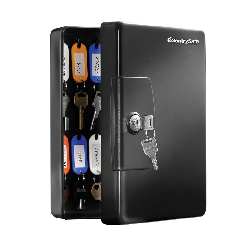 Kb25enghro Black Steel Key Cabinet With Color-coded Tags
