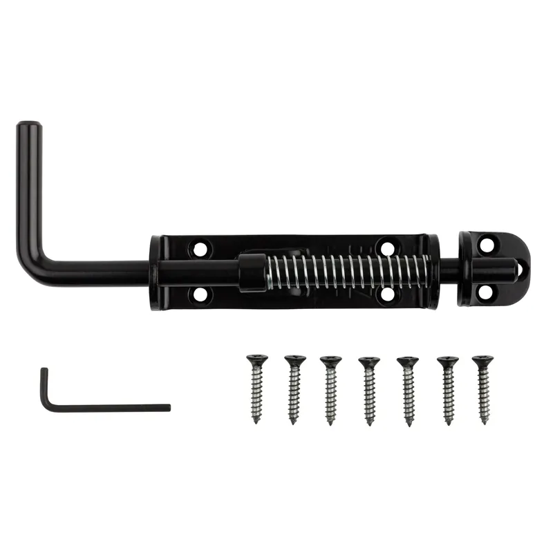 National Hardware Weather Guard 10.31 In. L Black Steel Sliding Bolt 1 Pk