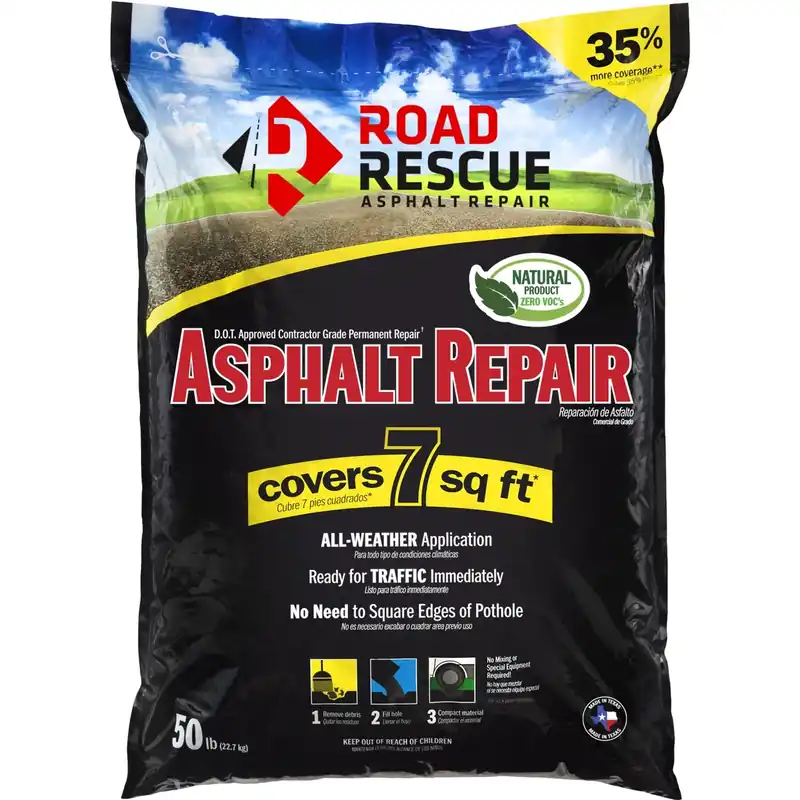 Asphalt Concrete Pothole Repair, Covers 7 Sq. Ft., 50 Lbs.