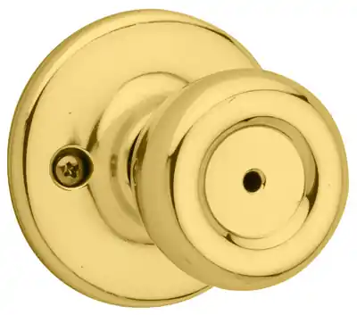 Tylo Polished Brass Bed & Bath Door Knob With Adjustable Latch