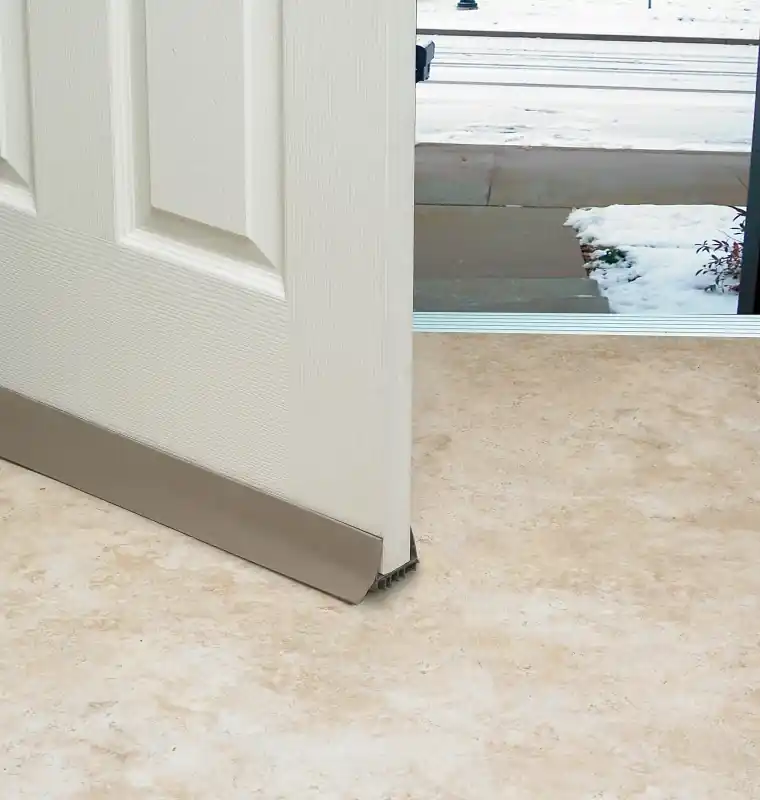 Door Sweep & Draft Stop, Slide-On, Brown, 36 In.