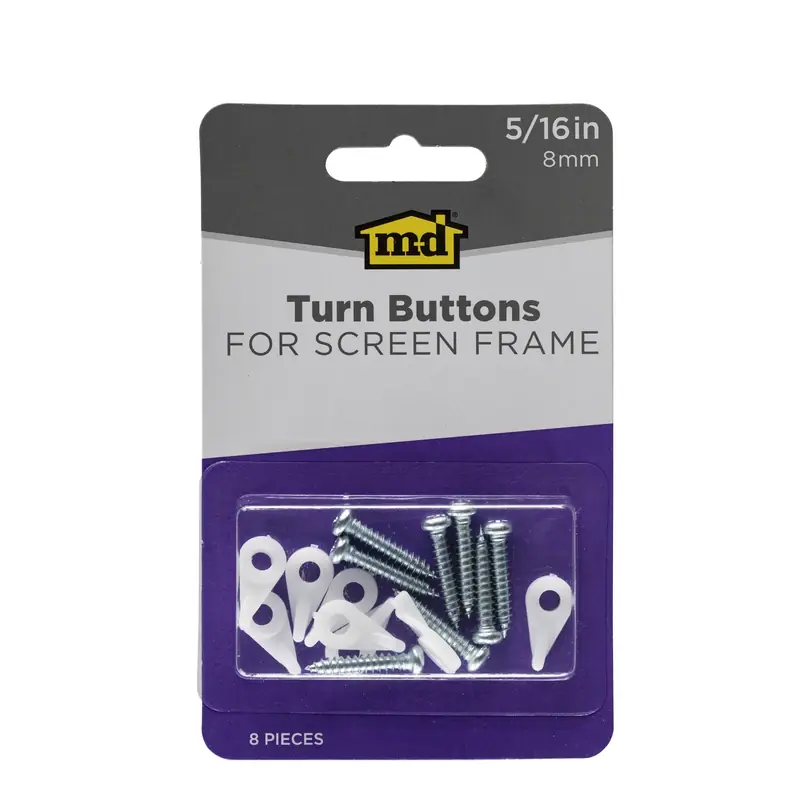 M-d Plastic Turn Button 8 Piece Set For 5/16" Frames