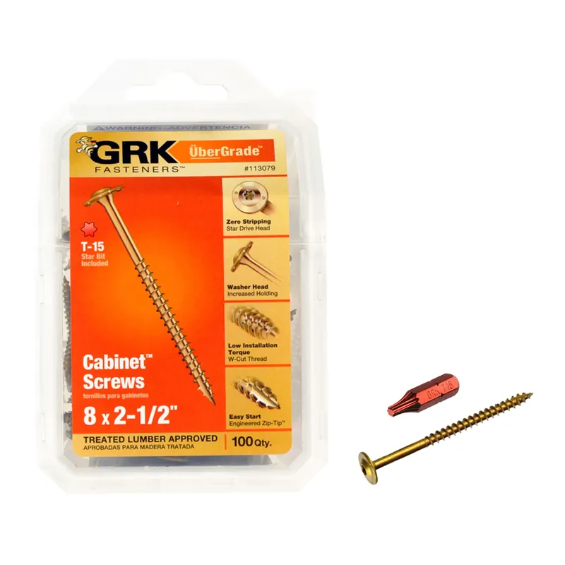 GRK Fasteners No. 8 X 2-1/2 In. L Star Climatek W-Cut Cabinet Screws 100 Pk