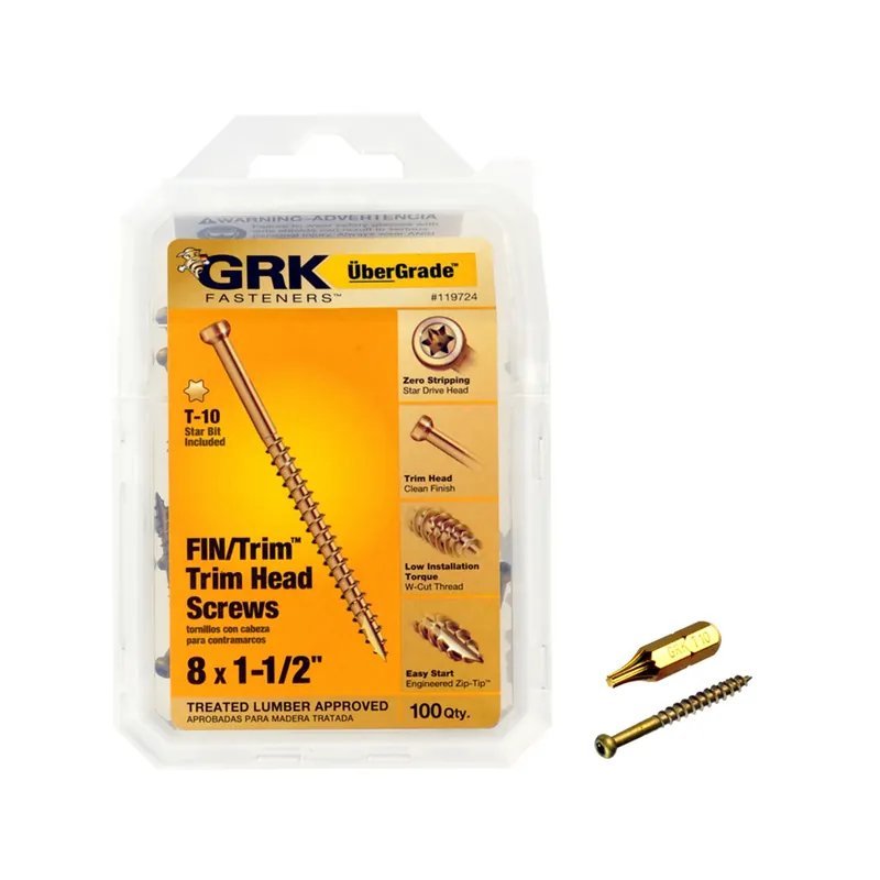 GRK Fasteners No. 8 X 1-1/2 In. L Star Climatek Coarse Trim Screws 100 Pk