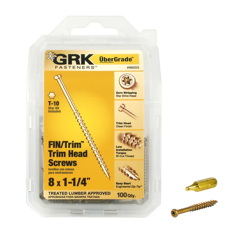 GRK Fasteners No. 8 In. X 1-1/4 In. L Star Trim Head W-Cut Trim Screws