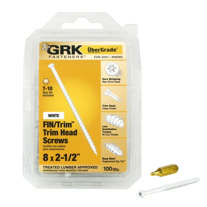 GRK Fasteners No. 8 In. X 2-1/2 In. L Star Trim Head W-Cut Trim Screws
