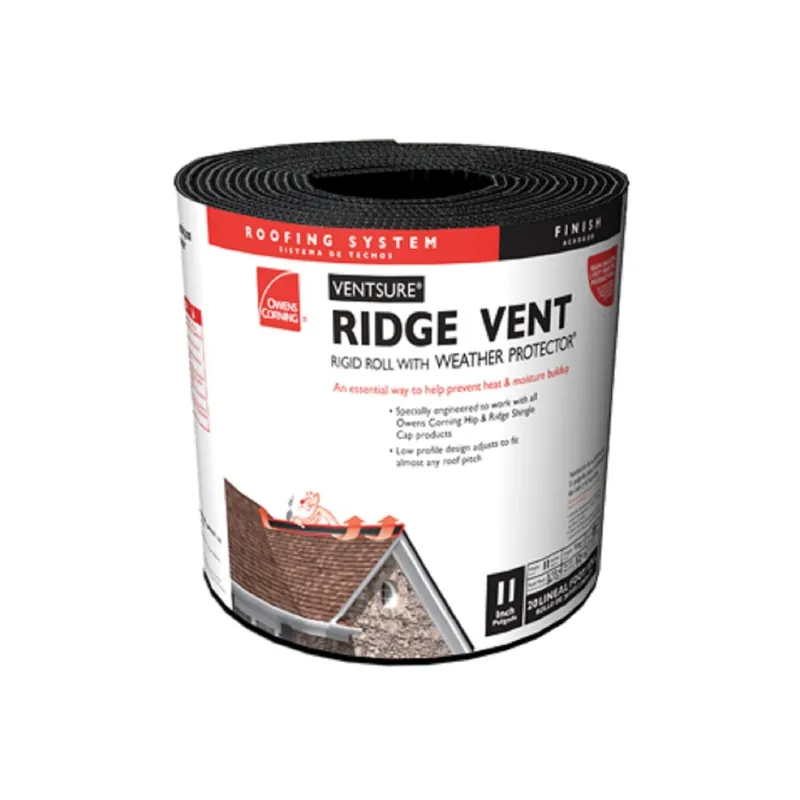 Ventsure 11.25 In. W X 240 L Black Plastic Continuous Unfiltered Ridge Vent