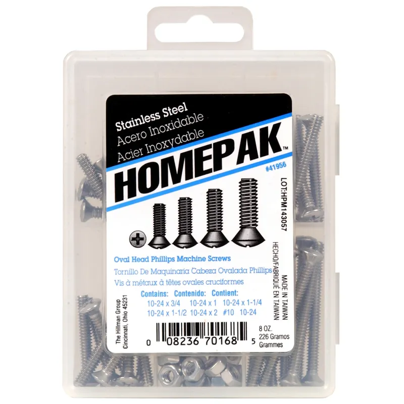 HILLMAN Assorted In. X Assorted In. L Phillips Oval Head Stainless Steel Machine Screw Kit