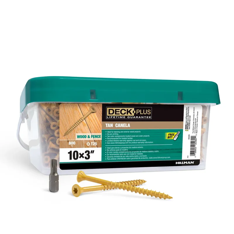 HILLMAN Deck Plus No. 10 Ga. X 3 In. L Tan Star Flat Head Exterior Deck Screws 13 Lb 800 Pk