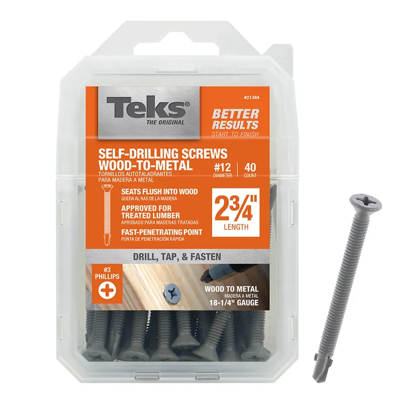 Teks No. 12 In. X 2-3/4 In. L Phillips Flat Head Self Tapping Concrete Screws