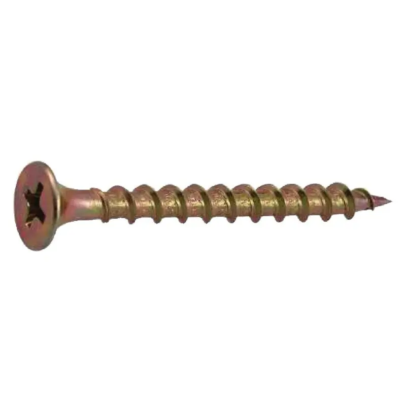 Grip-Rite No. 6 X 1-1/4 In. L Phillips Yellow Zinc Coarse Wood Screws 1190 Pk