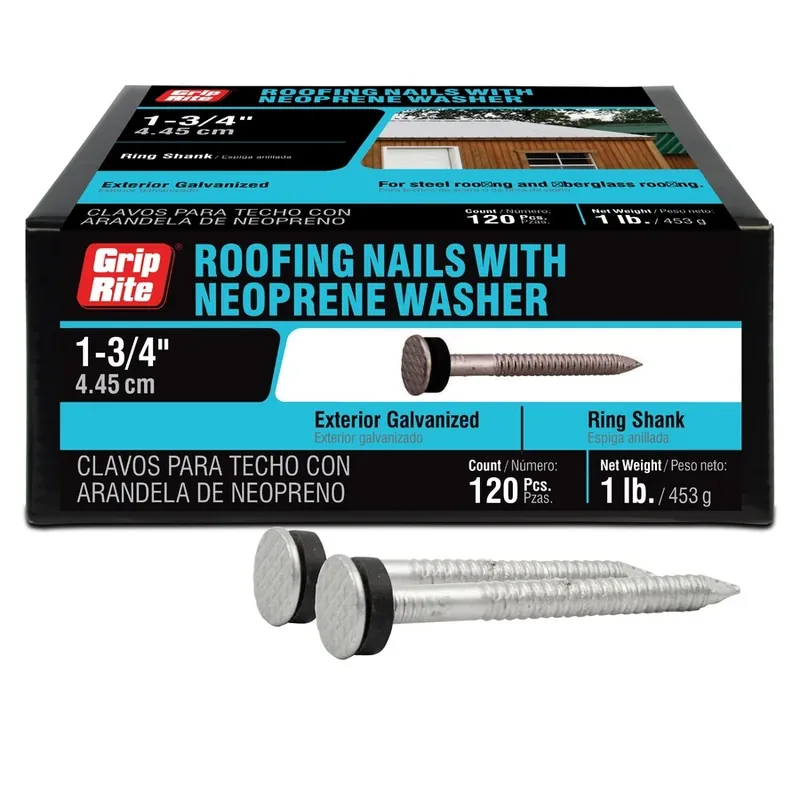 Grip-rite No. 10 1-3/4 In. Hot-dipped Galvanized Steel Roofing Nails With Neoprene Washers