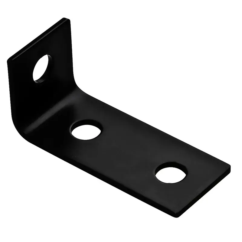 Black Steel Offset Leg Corner Brace 3-1/2 In. H X 1-1/2 In. W X 1/8 In. D