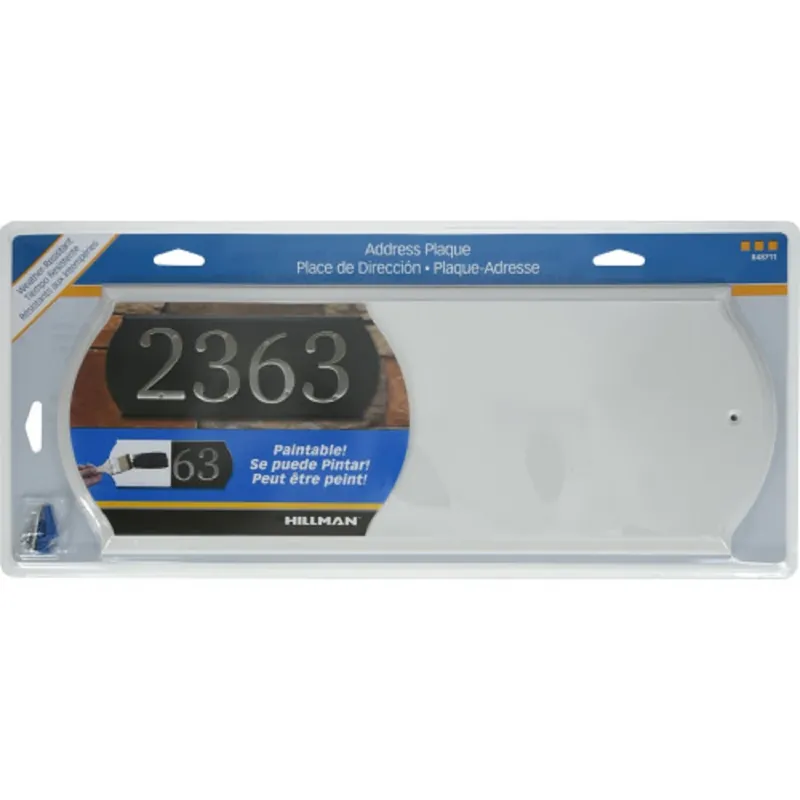 Paintable Address Plaque White, 6 X 16-In.