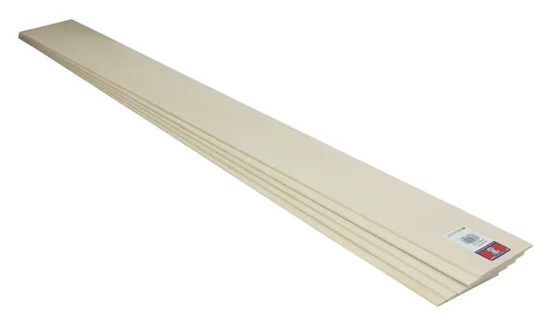 Midwest Products 1/8 In. X 3 In. W X 3 Ft. L Basswood Sheet 2/BTR Premium Grade