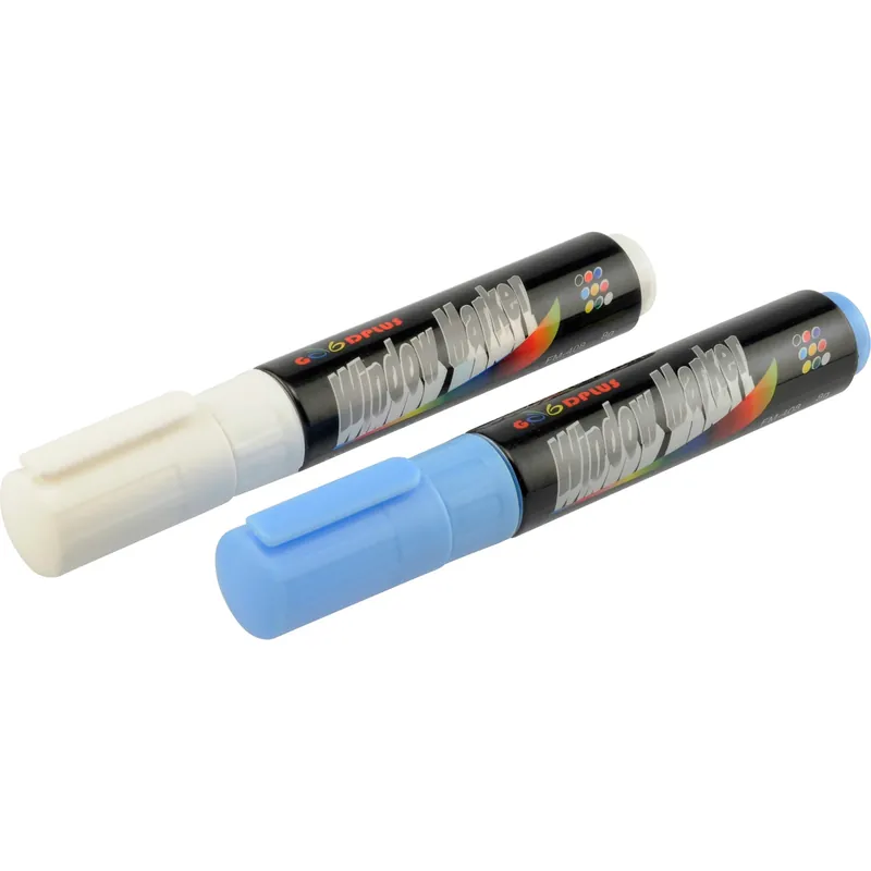 HILLMAN Blue/White Round Tip Window Marker 2 Pk