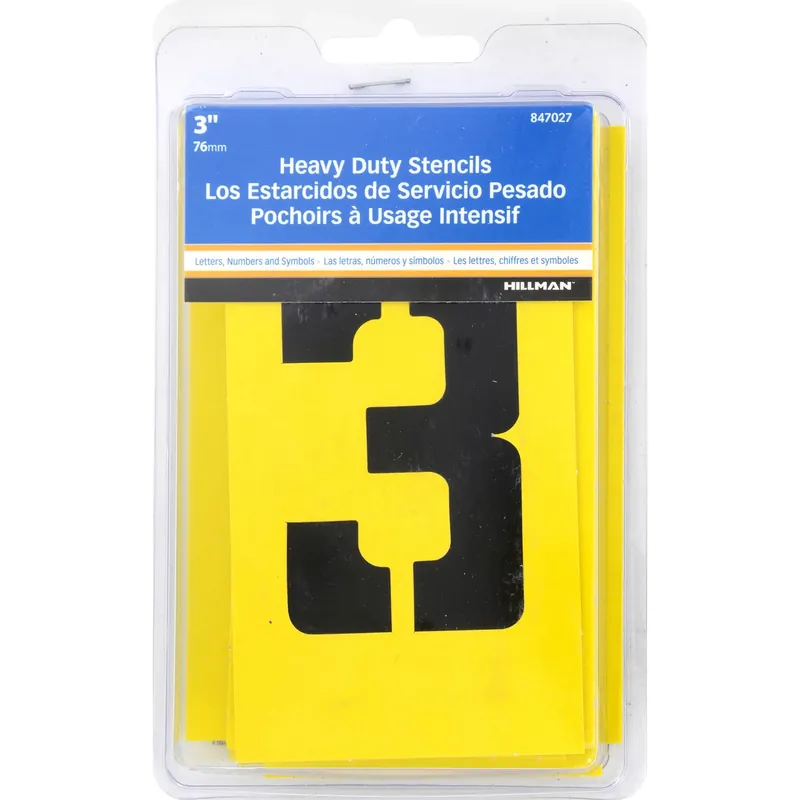 HILLMAN 3 In. Card Stock Letter And Number 3 Inch Stencil Set 36 Pk