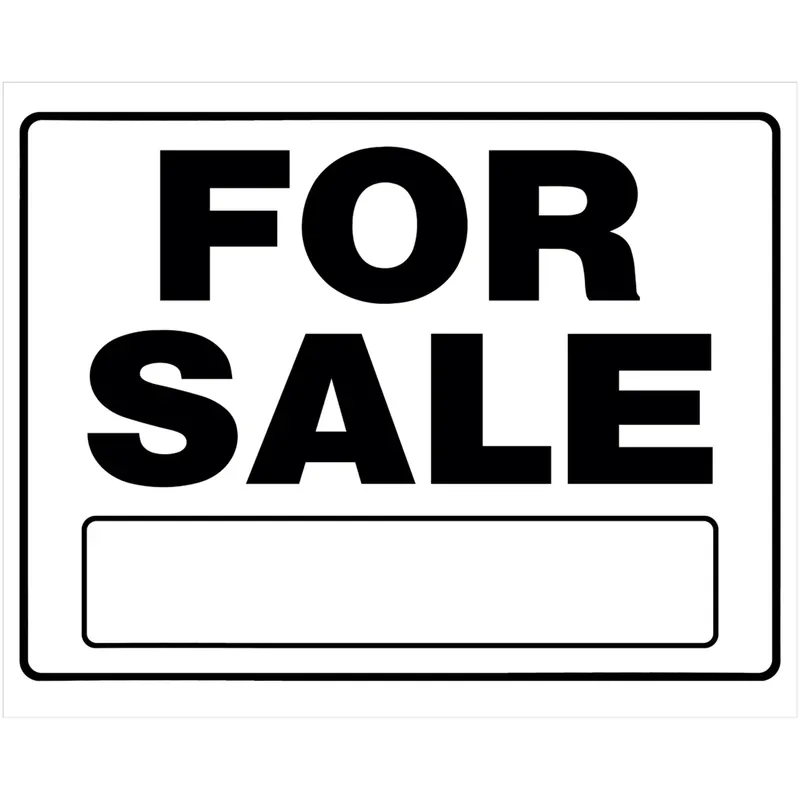 HILLMAN English White For Sale Sign 20 In. H X 24 In. W