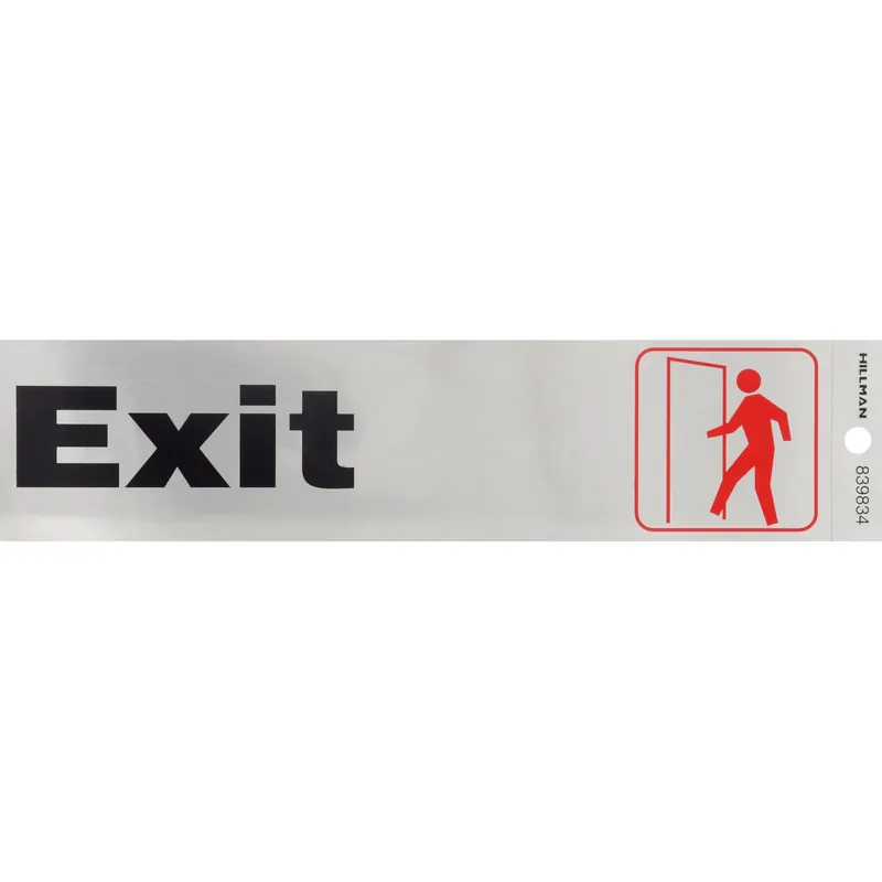 Adhesive Exit Sign, 2 X 8-In.