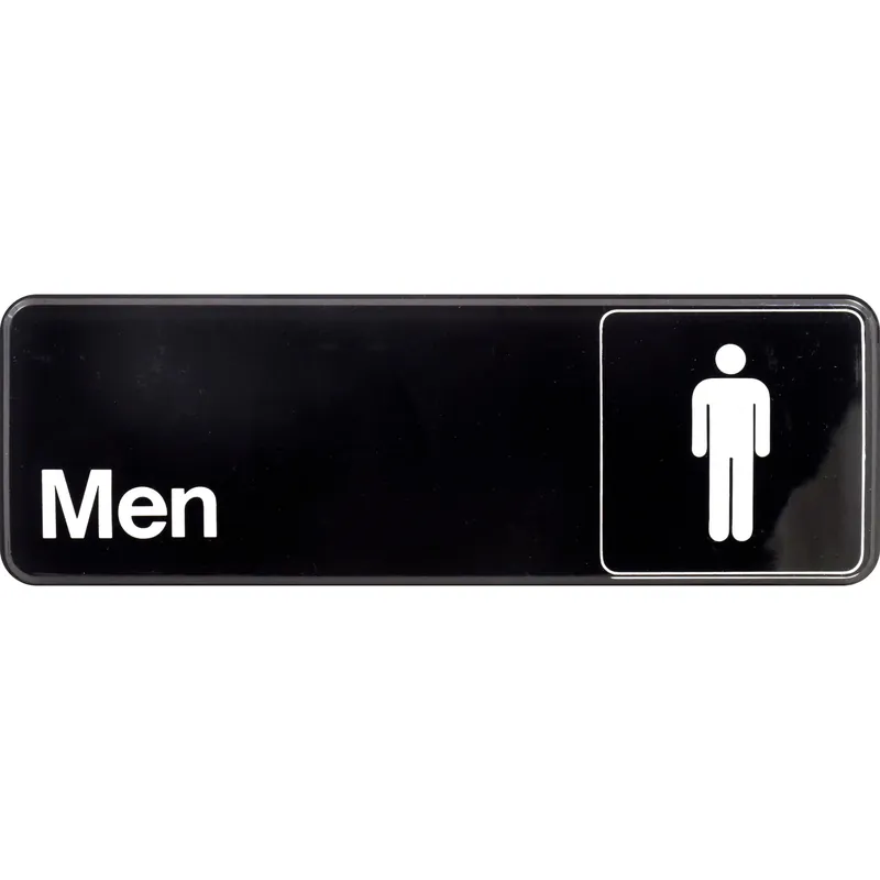 Men‘s Restroom Sign, 3 X 9-In.