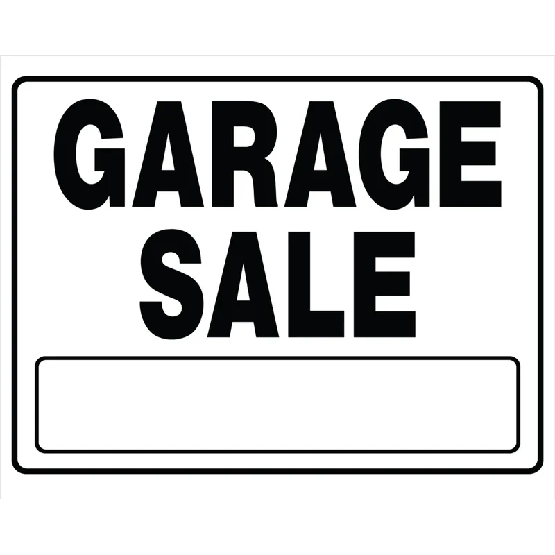 Garage Sale Sign, Black And White, 20 X 24-In.