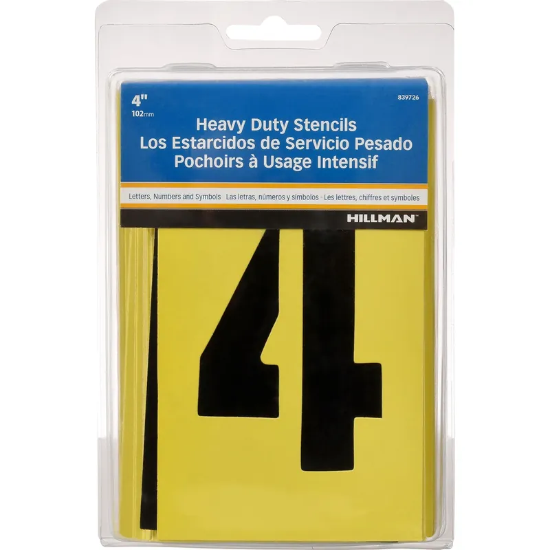 HILLMAN 4 In. Card Stock Letter And Number 4 Inch Stencil Set 36 Pk