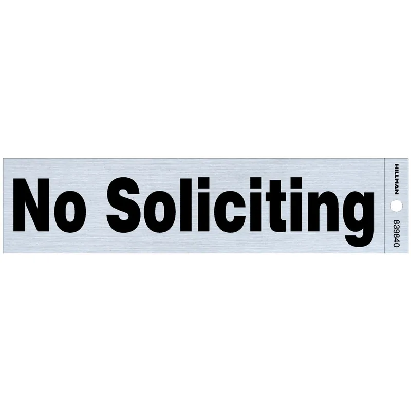 Adhesive No Soliciting Sign, 2 X 8-In.