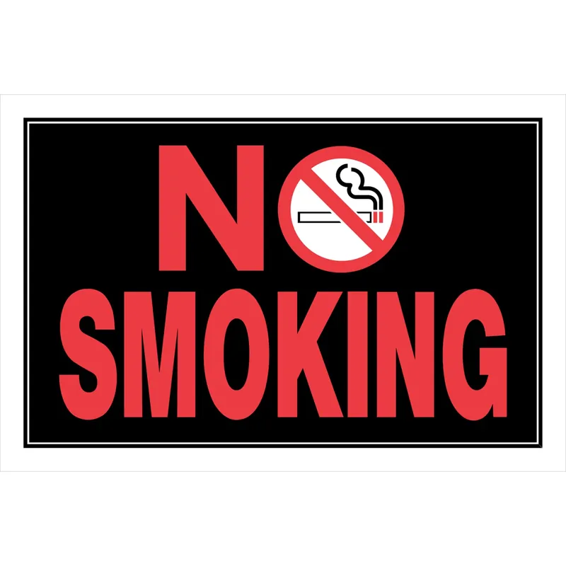 No Smoking Sign With Symbol, 8 X 12-In.