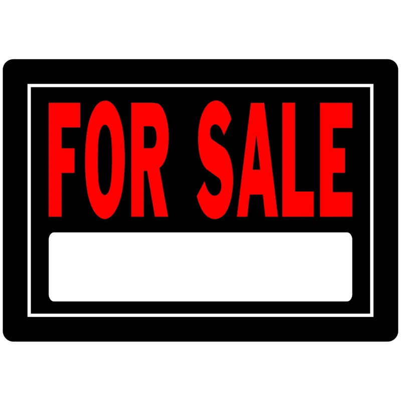 For Sale Sign, Black And Red, 10 X 14-In.