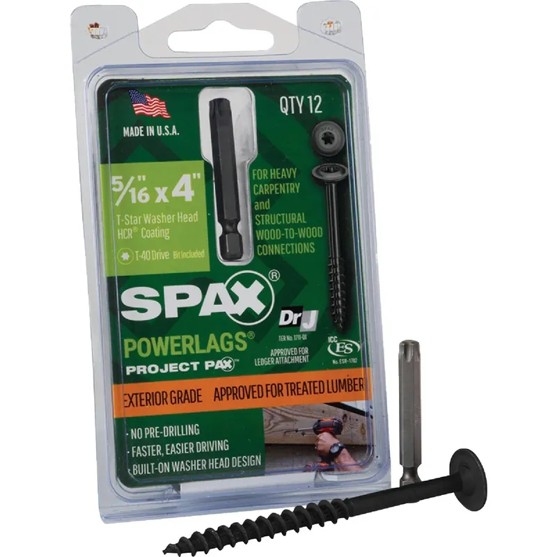 SPAX PowerLag 5/16 In. In. X 4 In. L T-40 Washer Head Serrated Structural Screws
