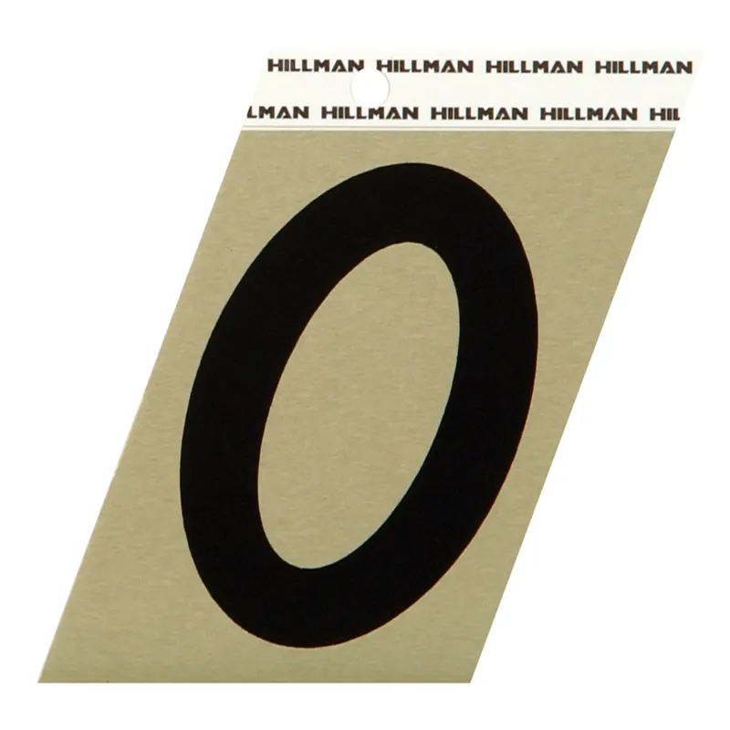HILLMAN 3 In. Reflective Black Vinyl Self-Adhesive Number 0 1 Pc