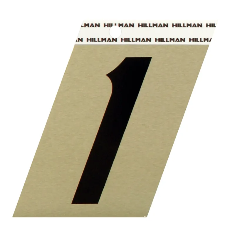 HILLMAN 3 In. Reflective Black Vinyl Self-Adhesive Number 1 1 Pc