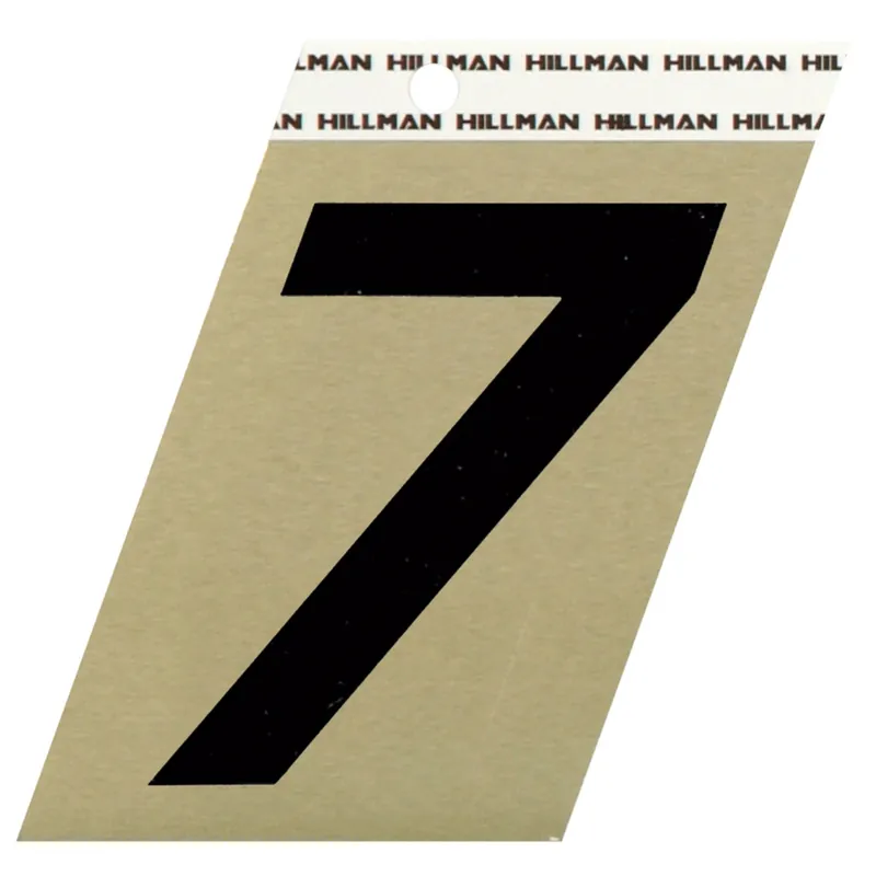HILLMAN 3 In. Reflective Black Vinyl Self-Adhesive Number 7 1 Pc