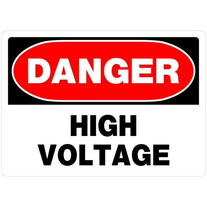 10 In. H X 14 In. W English White Danger High Voltage Sign