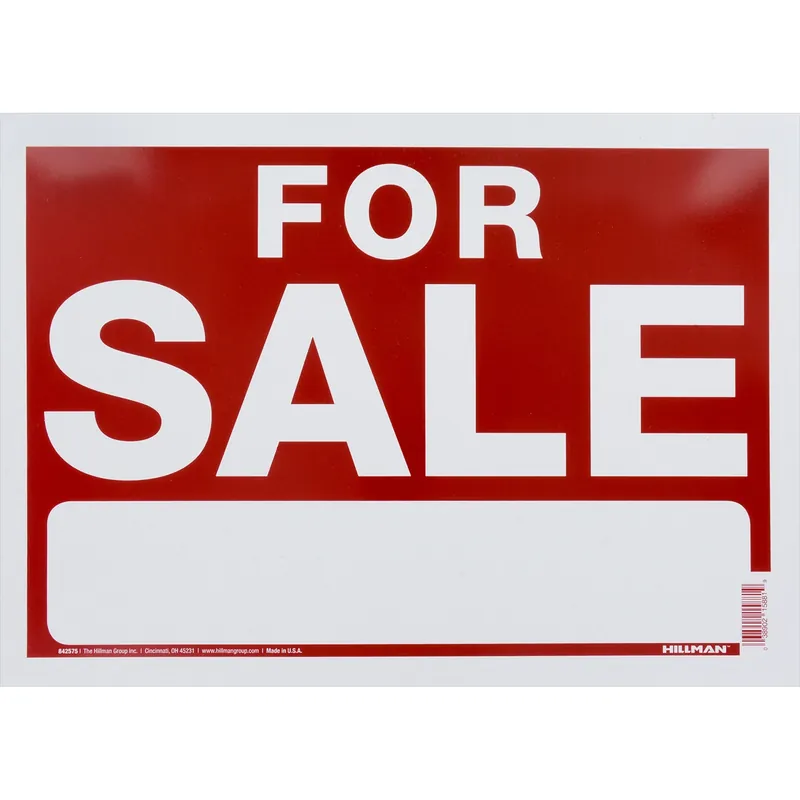 HILLMAN English Red For Sale Sign 10 In. H X 14 In. W