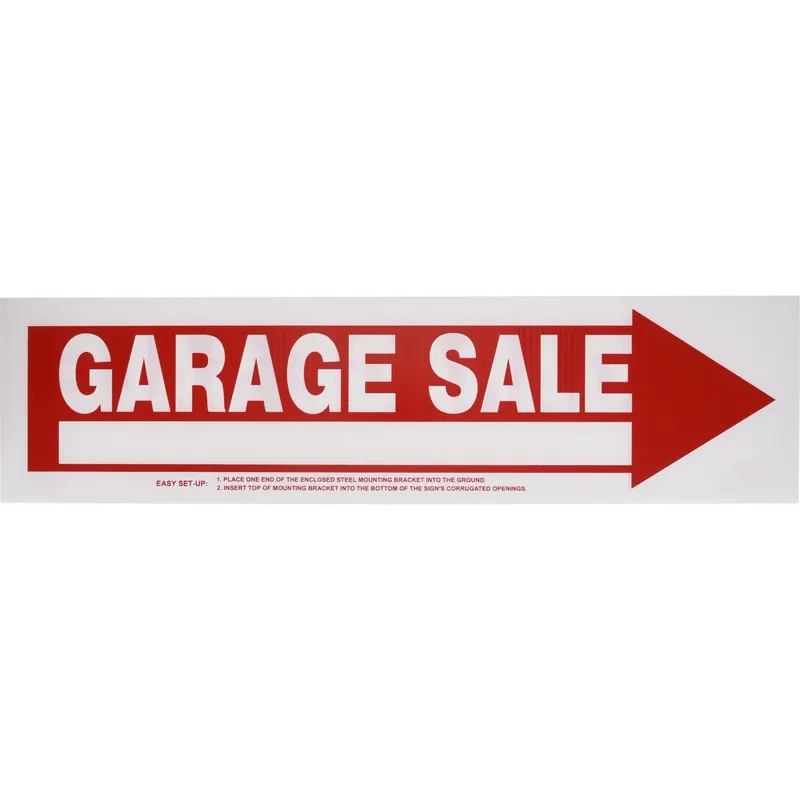 Arrow Garage Sale Sign, 6 X 24-In.