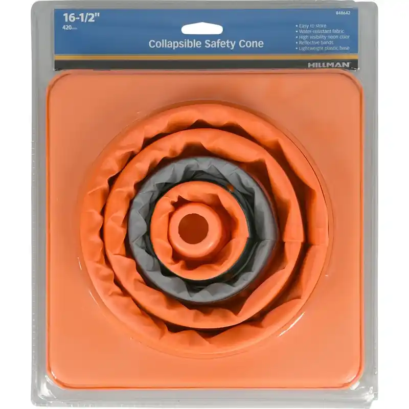 HILLMAN English Orange Caution Safety Cone 16 In. H X 8 In. W