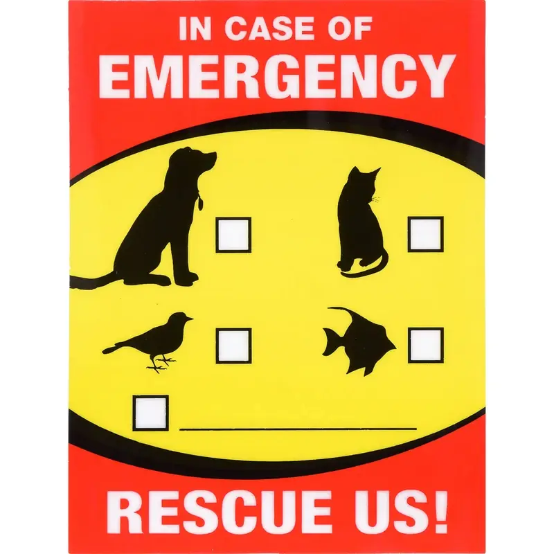 English Red Emergency Sign 6 In. H X 4 In. W - Emergency Rescue Message
