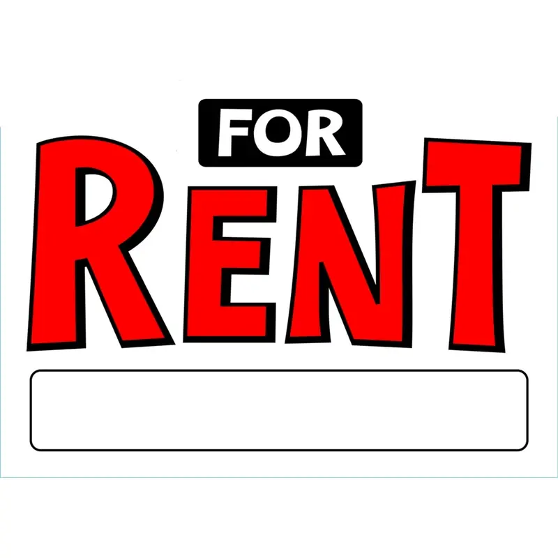 10 In. H X 14 In. W English White For Rent Sign - Model 843470