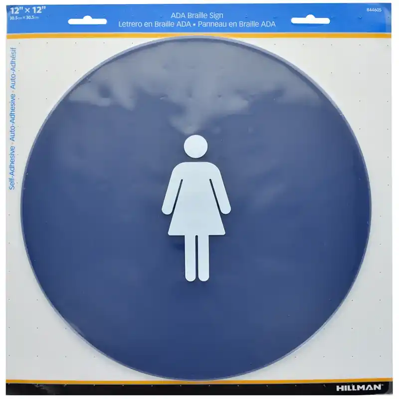 Women‘s Restroom Sign, California ADA Compliant Circle, 12-In.