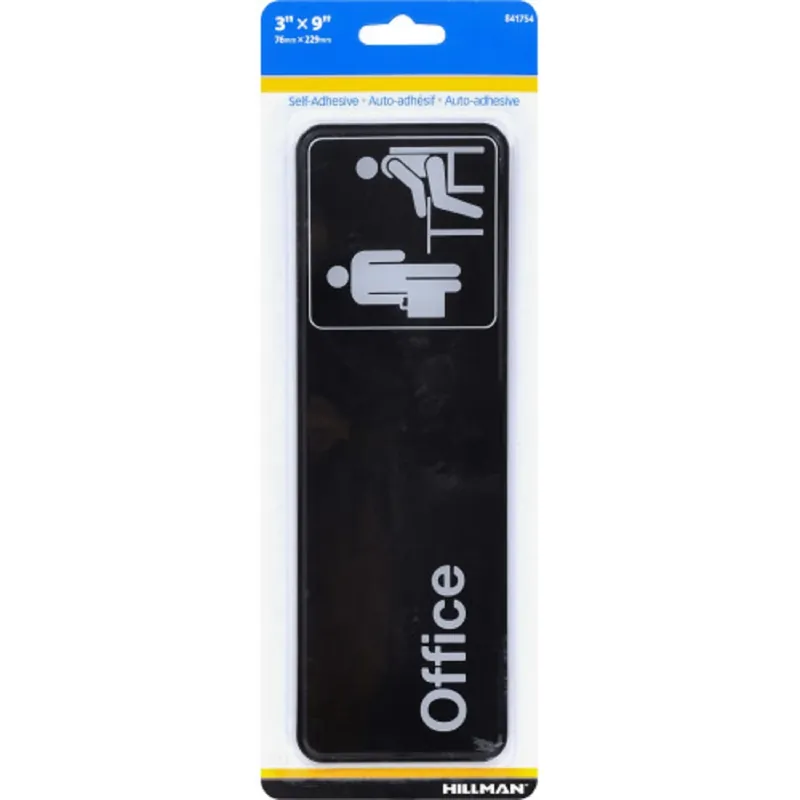 Adhesive Office Sign, 3 X 9-In.