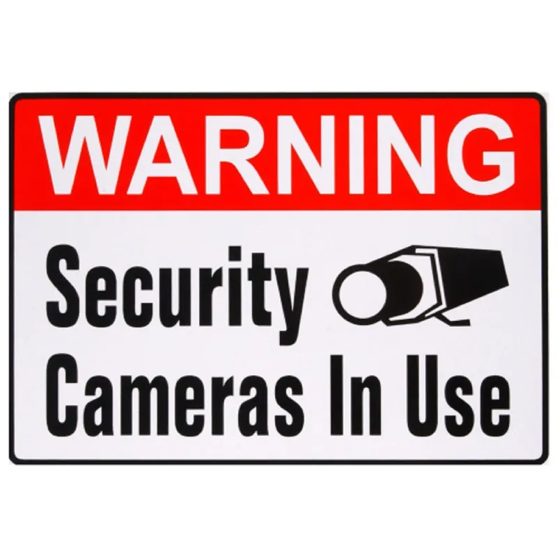 Security Cameras In Use Sign, Adhesive, 4 X 6-In.