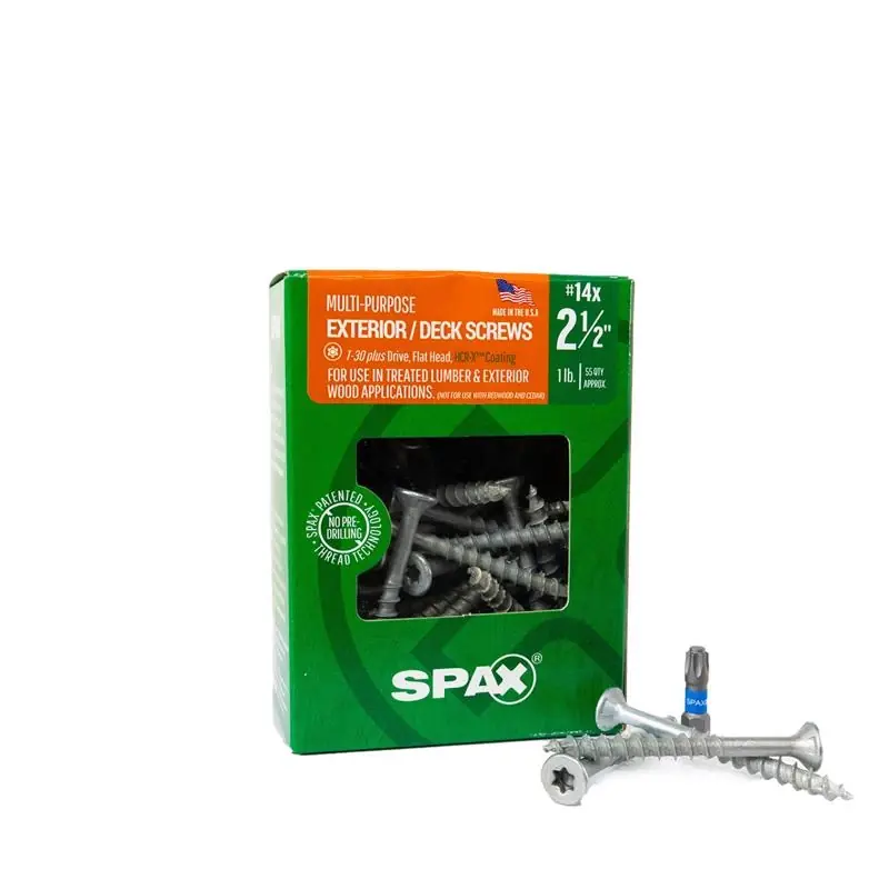SPAX Multi-Material No. 14 Label X 2-1/2 In. L T30+ Flat Head Serrated Construction Screws
