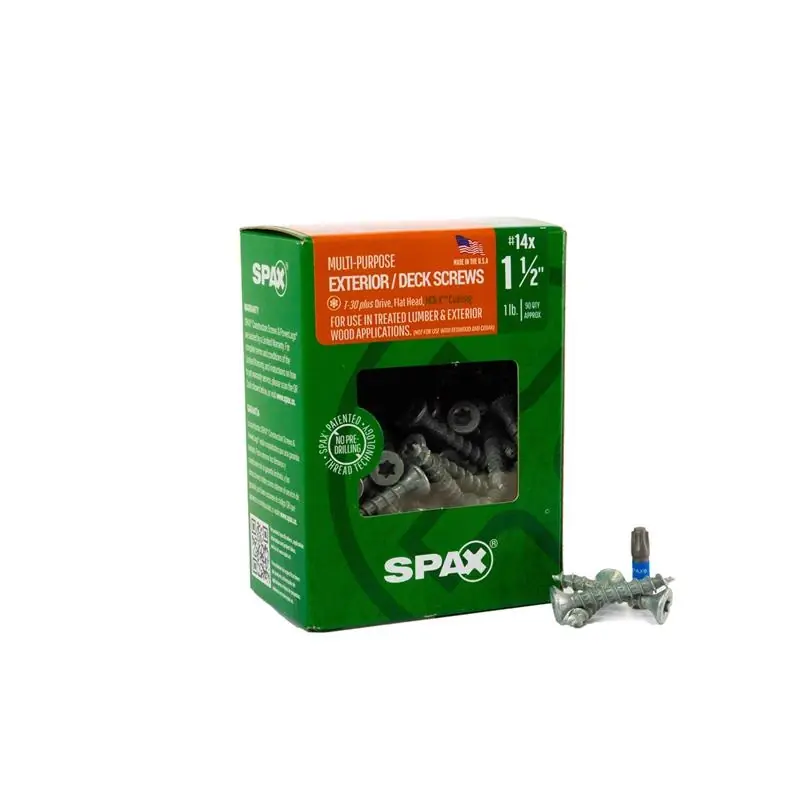 SPAX Multi-Material No. 14 Label X 1-1/2 In. L T30+ Flat Head Serrated Construction Screws
