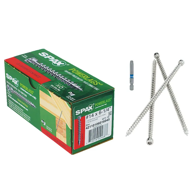 SPAX Truss No. 14 Label X 6-1/4 In. L Star Round Head Serrated Construction Screws