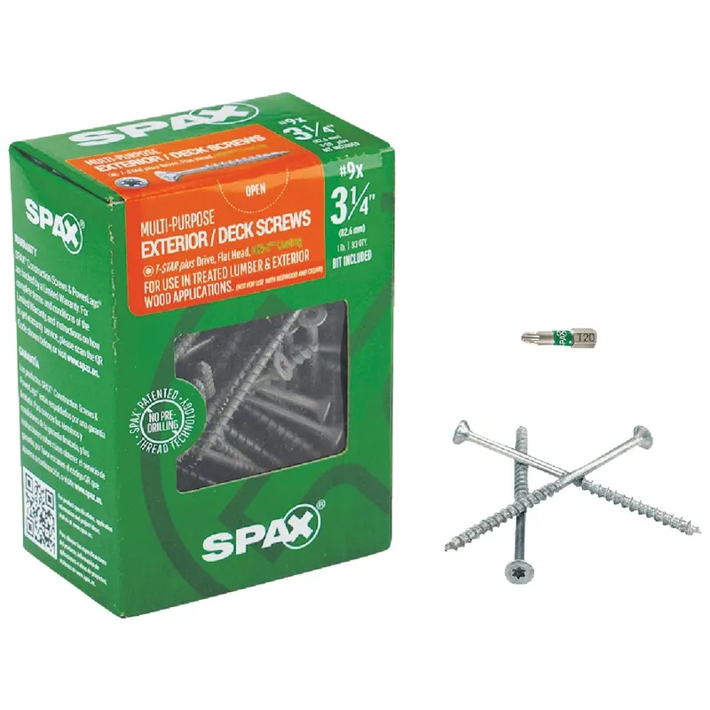 SPAX Multi-Material No. 9 Label X 3 1/4 In. L T-20+ Flat Head Serrated Construction Screws