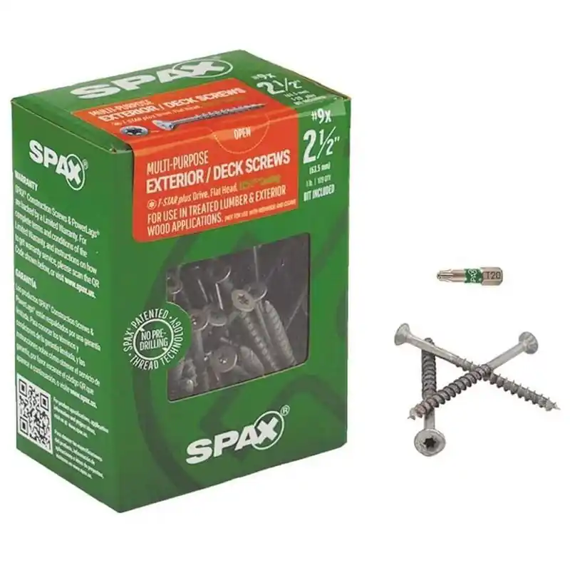 SPAX Multi-Material No. 9 Label X 2-1/2 In. L T-20+ Flat Head Serrated Construction Screws