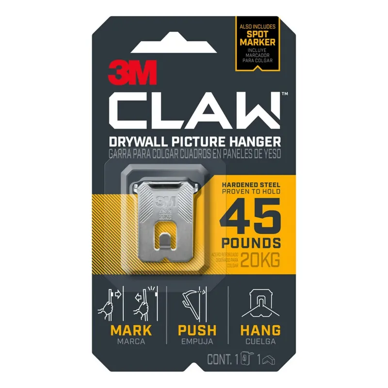 3M Claw Silver Drywall Picture Hanger 45 Lb 1 Pk