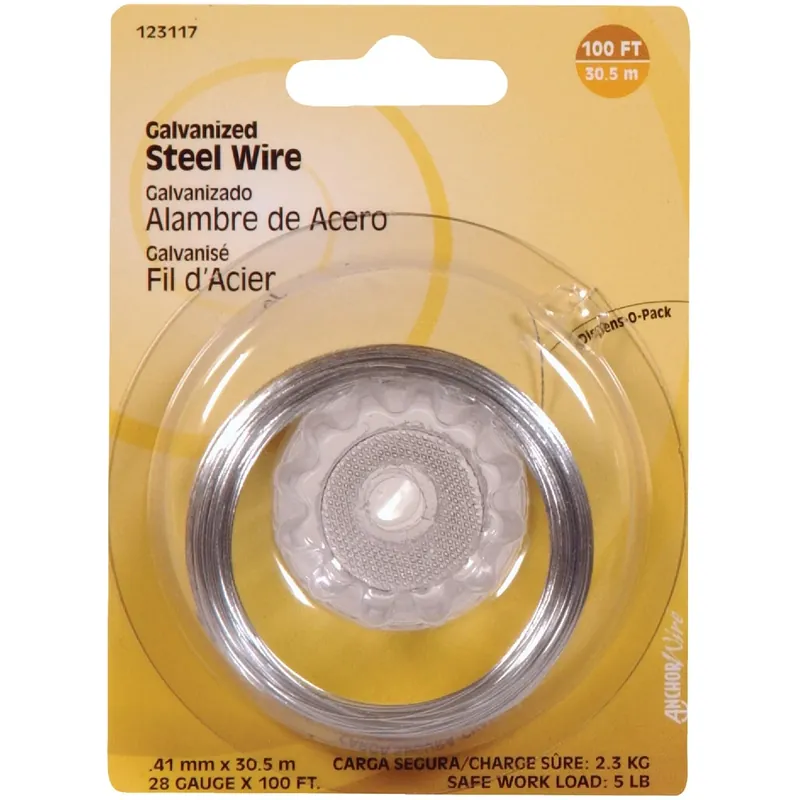 28-Gauge Galvanized Wire, 100-Ft.