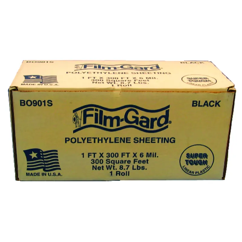 Polyethylene Sheeting, Black, 6-Mil, 12 X 300-Ft.